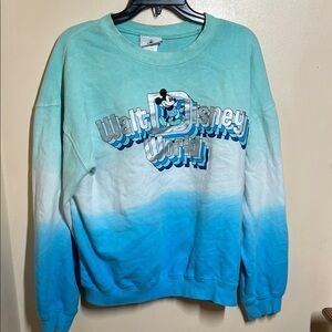 Disney Ombre Crewneck Sweatshirt - Aqua, White, Blue